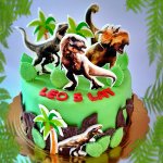tort z dinozaurami